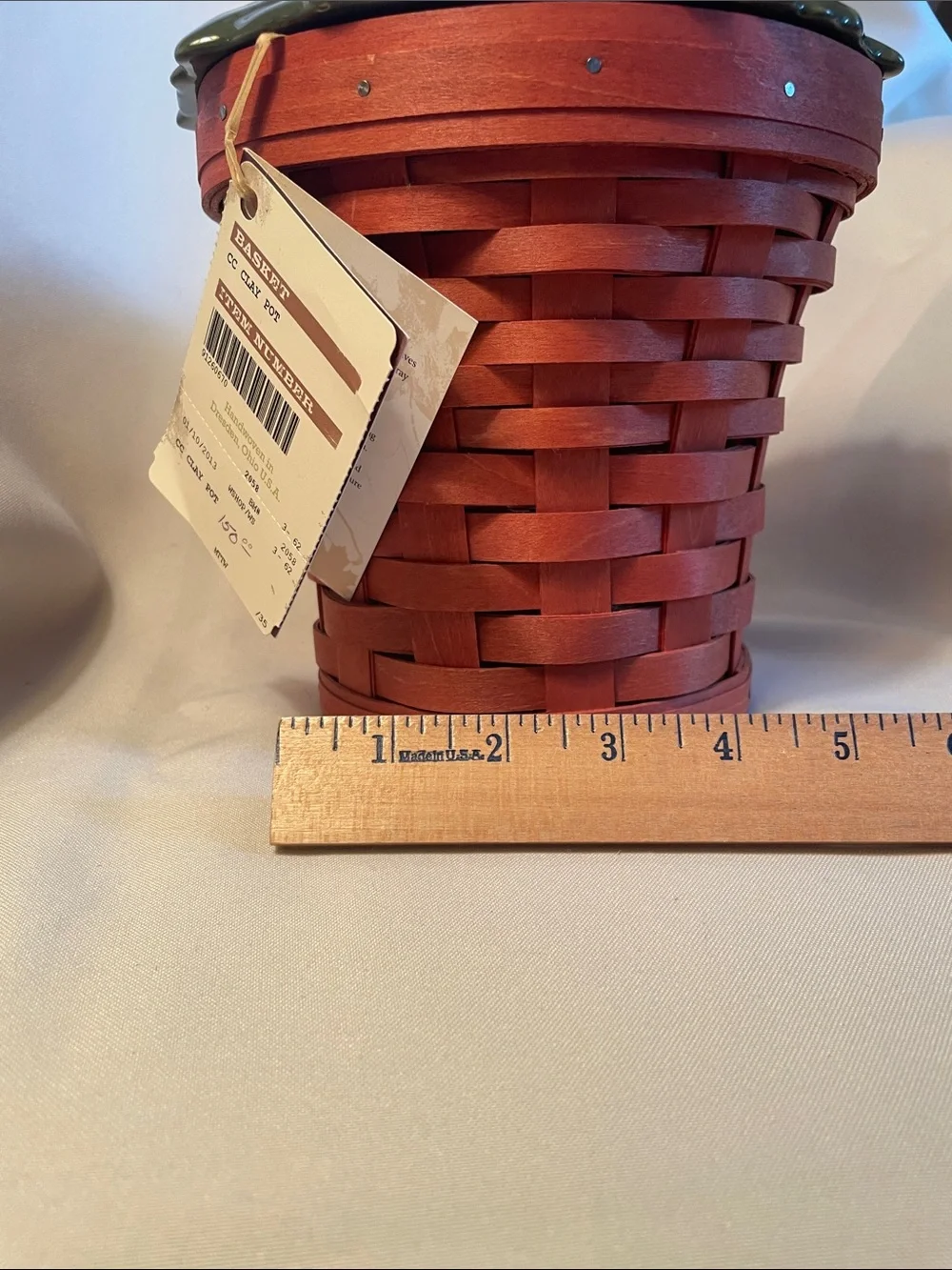 Longaberger collectors club Clay pot basket missing plate